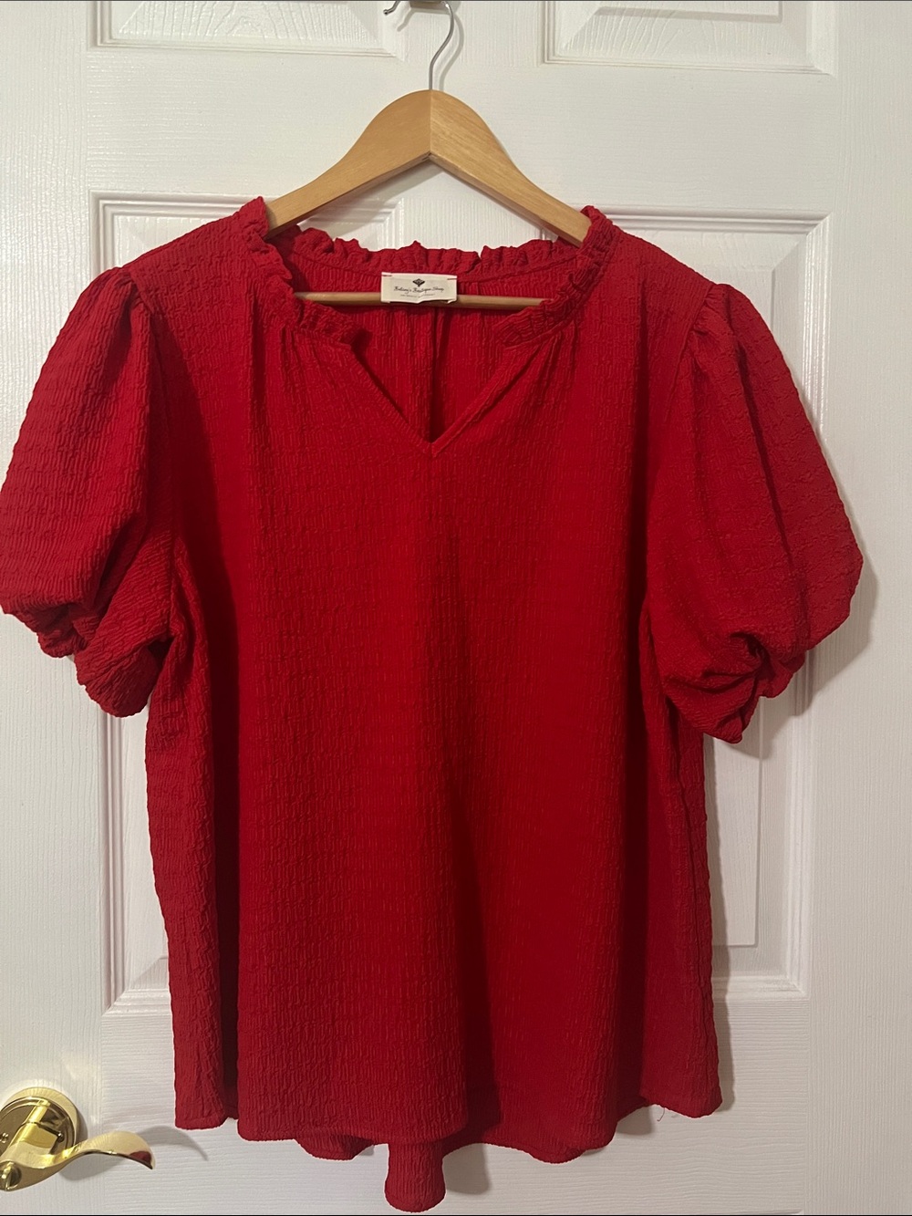 NWOT Betsey’s Boutique Shop Textured Blouse Size XL Red